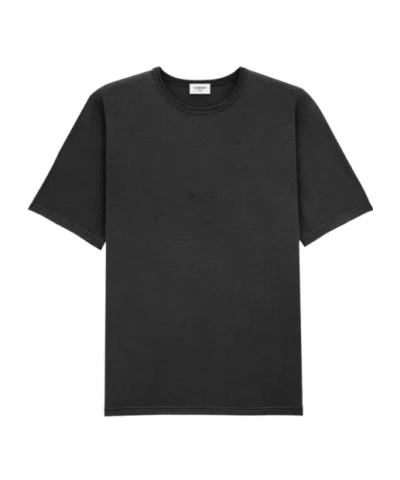 SAINT LAURENT SAINT LAURENT LOGO EMBROIDERED CREWNECK T-SHIRT