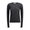 Saint Laurent Short-sleeved T-shirt In Cashmere And Silk In Black
