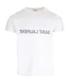 Saint Laurent Reverse Logo T-shirt 'naturel/noir' In White