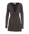 Saint Laurent Short Stud-embellished Dress In Black