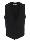 Saint Laurent Wool Grain De Poudre Vest