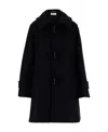 Saint Laurent Short Wool Duffle Coat In Black