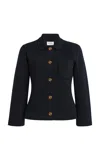 Saint Laurent Short Wool Jacket In Black