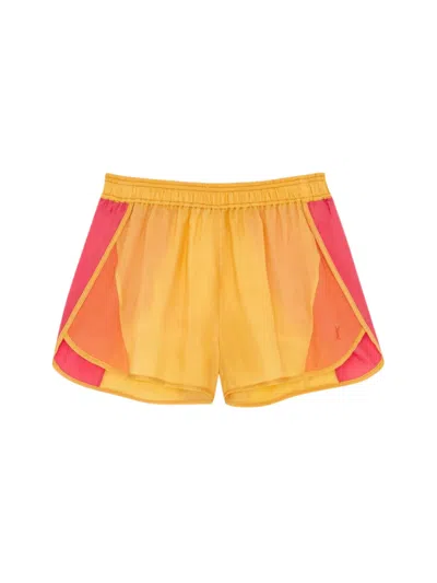 Saint Laurent Shorts In Cupro In Yellow