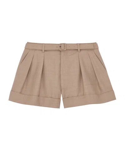 Saint Laurent Shorts In Wool In Brown