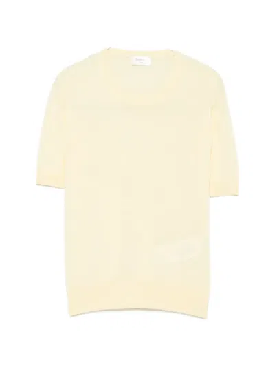 Saint Laurent Short-sleeve Sweater In Yellow