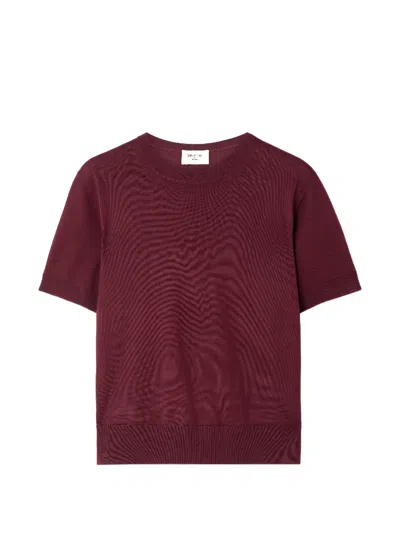 Saint Laurent Short-sleeve T-shirt In Burgundy