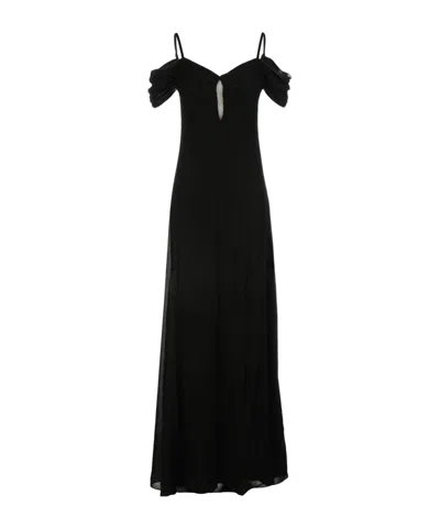 Saint Laurent Short-sleeved Dress In Black
