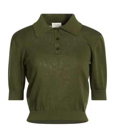 Saint Laurent Short-sleeved Sweater In Green