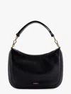 Saint Laurent Leather Shoulder Bag With Frontal Logo In Black