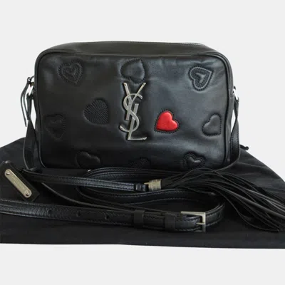 Pre-owned Saint Laurent Shoulder Bag Leather Black Silver