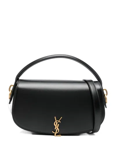 Saint Laurent Shoulder Bag With Application In Black
