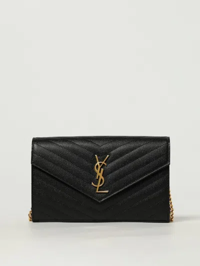 Saint Laurent Mini Grained Leather Handbag In Black