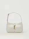 Saint Laurent Le 5 A 7 Mini Ysl Shoulder Bag In Smooth Leather In White
