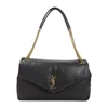 Saint Laurent Calypso Medium Grain Shoulder Bag In Black