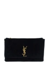 Saint Laurent Kate Medium Reversible Ysl Crossbody Bag In Suede And Smooth Leather In Black