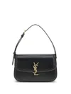 Saint Laurent Medium Solferino Leather Shoulder Bag In Black