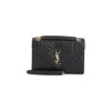 Saint Laurent Envelope Medium Quilted Textured-leather Shoulder Bag In Black