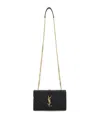 Saint Laurent Women Small Envelope Quilted Grain Leather Bag In Black