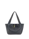 Saint Laurent Bea Cabas Ysl Tote Bag In Supple Leather In Gray