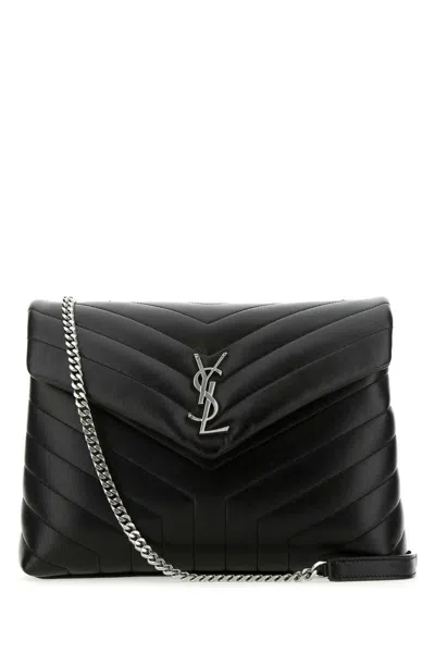 Saint Laurent Loulou Toy Quilted Leather Crossbody Bag In Black