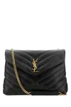 Saint Laurent Black Nappa Leather Large Loulou Shoulder Bag In Black