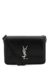 Saint Laurent Man Black Leather Solferino Medium Crossbody Bag In Black