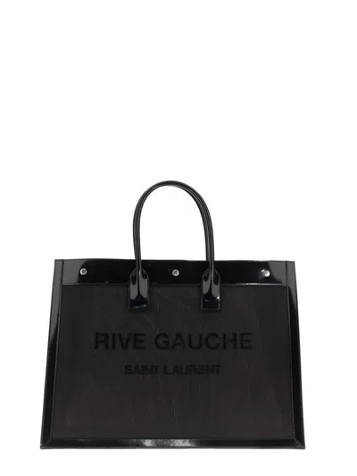 Saint Laurent Black Rive Gauche Tote Bag