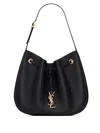 Saint Laurent Paris Vii Small Ysl Hobo Bag In Grained Deer Leather In Black
