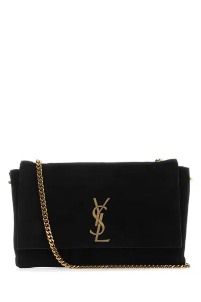 Saint Laurent Black Suede Medium Kate Shoulder Bag