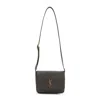 Saint Laurent Mud Leather Niki Saddle Crossbody Bag In Gray