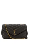 Saint Laurent Black Nappa Leather Small Loulou Shoulder Bag In Brown