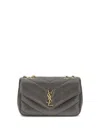 Saint Laurent Small Loulou Shoulder Bag In Gray