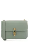 Saint Laurent Square Leather Shoulder Bag With Chain Strap In Green