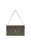 Saint Laurent Cassandre Xxl Leather Clutch In Green