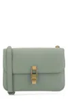Saint Laurent Square Leather Shoulder Bag With Chain Strap In Green