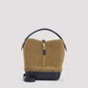 Saint Laurent Raffia And Leather Shoulder Bag With Detachable Strap In Brown