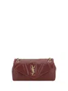 Saint Laurent Calypso Small Ysl Shoulder Bag In Smooth Padded Leather In Red