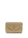Saint Laurent Mini Loulou Shoulder Bag In Nude