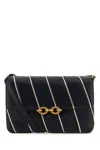 Saint Laurent Two-tone Leather Le Maillon Shoulder Bag In Stripped