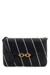 Saint Laurent Two-tone Leather Le Maillon Shoulder Bag In Stripped