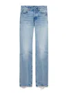 Saint Laurent Women's Jean Nico Denim Camel Pants In Blue