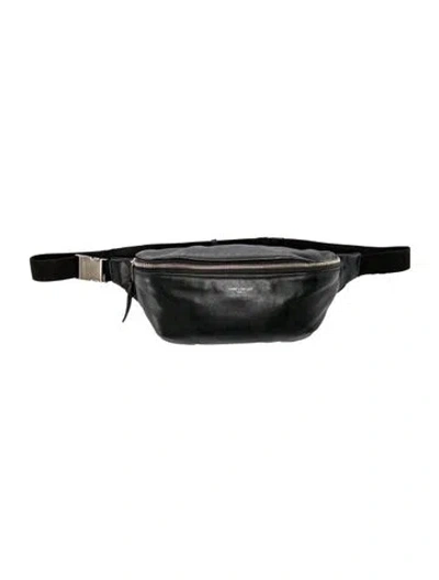 Pre-owned Saint Laurent Signature Belt Bag In Black