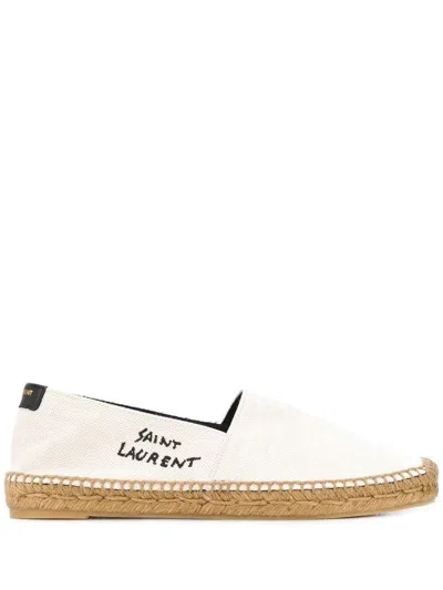 Saint Laurent Women Signature Canvas Espadrilles In Beige