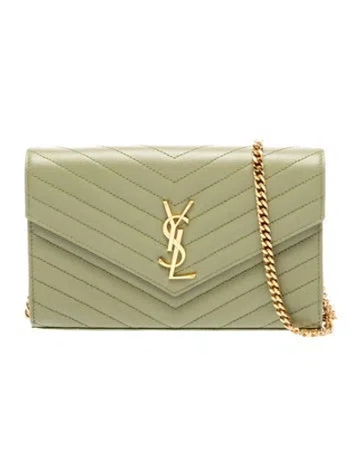 Pre-owned Saint Laurent Signature Cassandre In Green