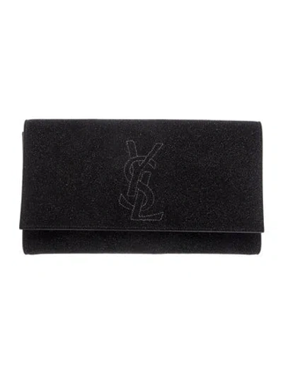 Pre-owned Saint Laurent Signature Clutch In Black