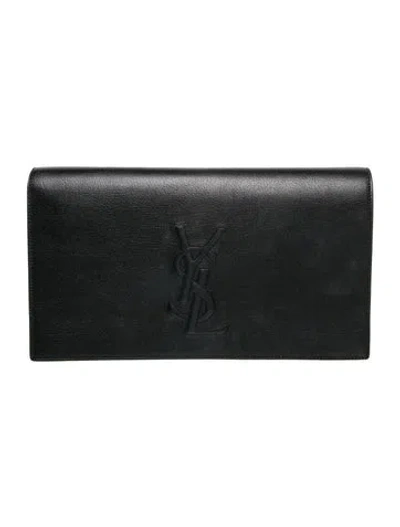 Pre-owned Saint Laurent Signature Clutch In Black