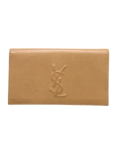 Pre-owned Saint Laurent Signature Clutch In Brown