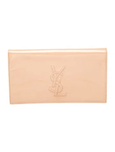 Pre-owned Saint Laurent Signature Clutch In Brown
