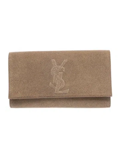 Pre-owned Saint Laurent Signature Clutch In Green